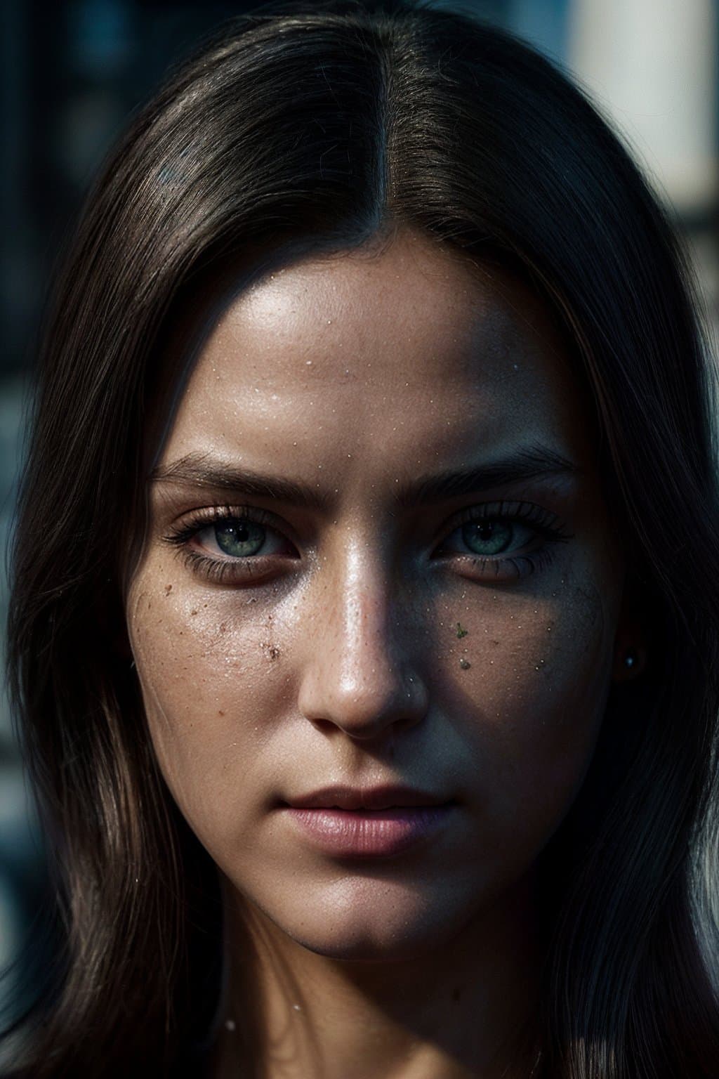 AI generated: a futuristic female bounty hunter, (beautiful detailed eyes, symmetrical eyes, (detailed face), dram...