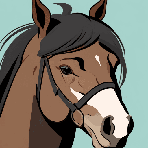 AI generated: horse headshot closeup vector 2d logo with 2 colors