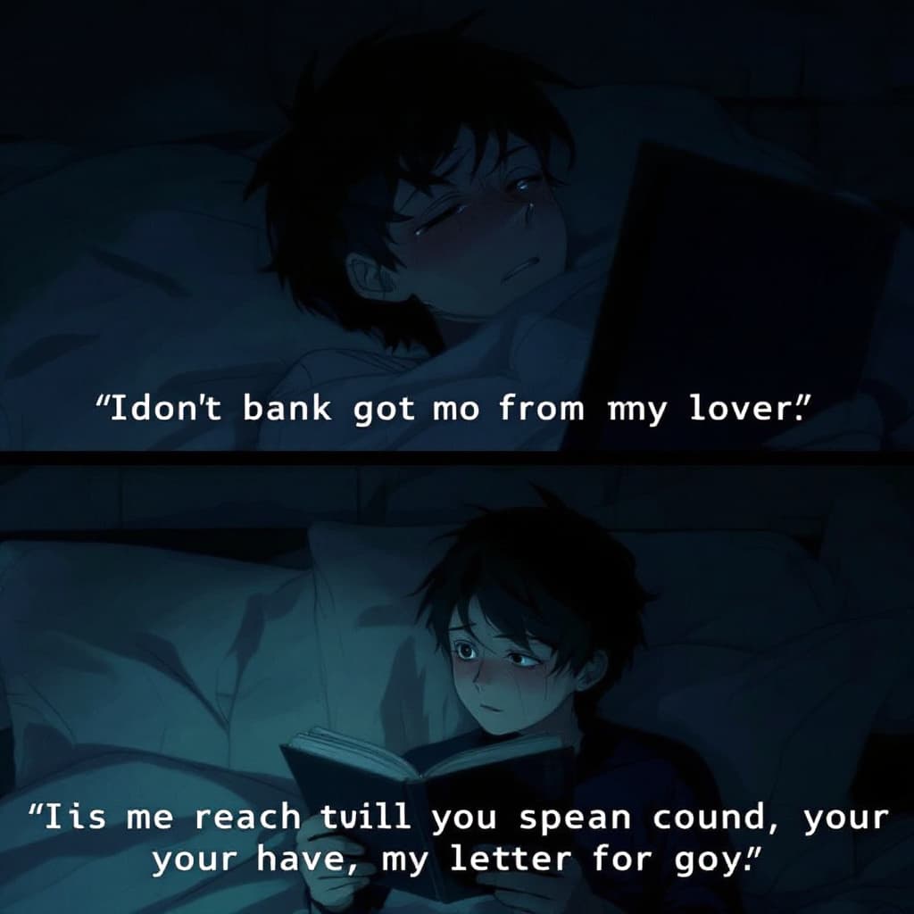 AI generated: The protagonist sits alone on a bed, holding a photograph and staring at it with tears in their eyes...