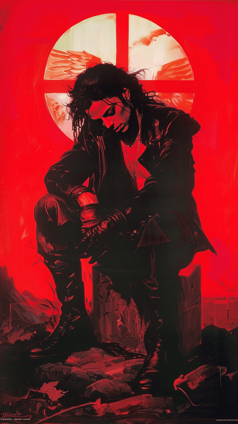 AI generated: 
poster art, portrait of Michael Jackson, by Michael Whelan, Rossetti Bouguereau, art germ, retro, ...