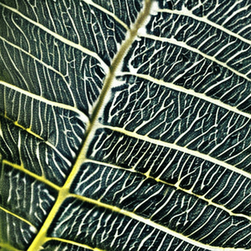 AI generated: realistic photo of texture of a one leaf, very transparent background, full leaf is visible, very sh...