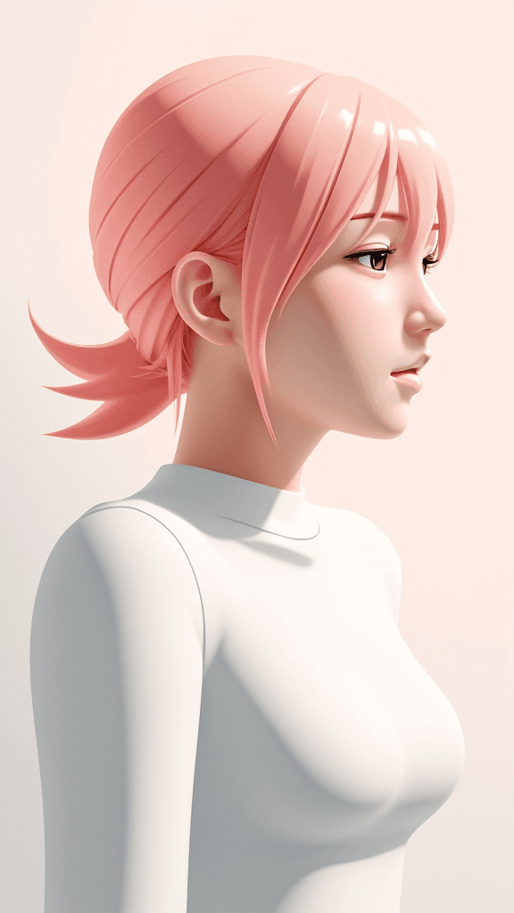 AI generated: (best quality,ultra-detailed,realistic:1.2) anime, clean lines, minimalist artwork, vibrant color pa...