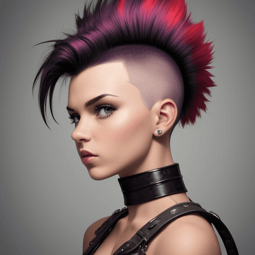 AI generated:  girl with mohawk
