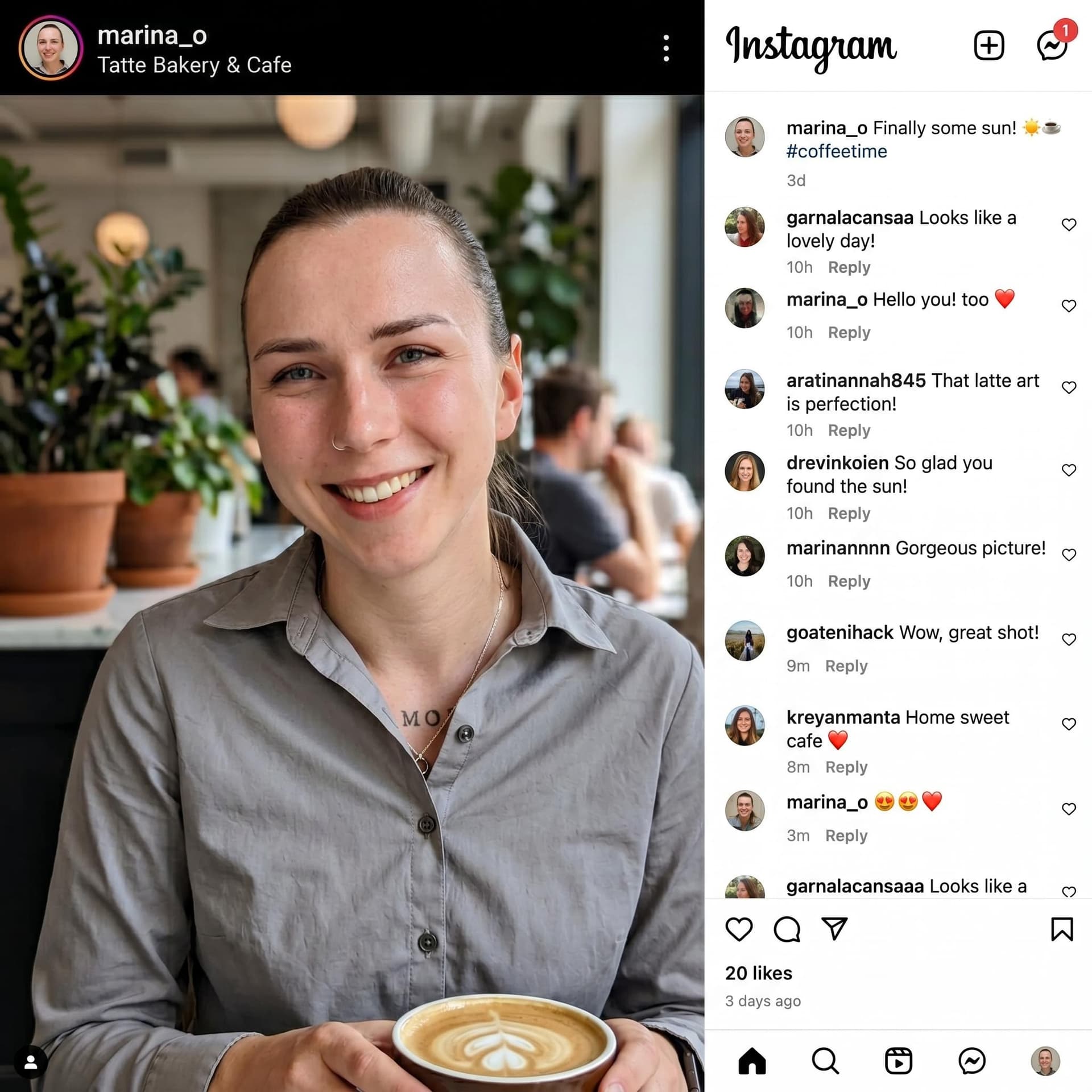 AI generated: make a photo like a instagram feed