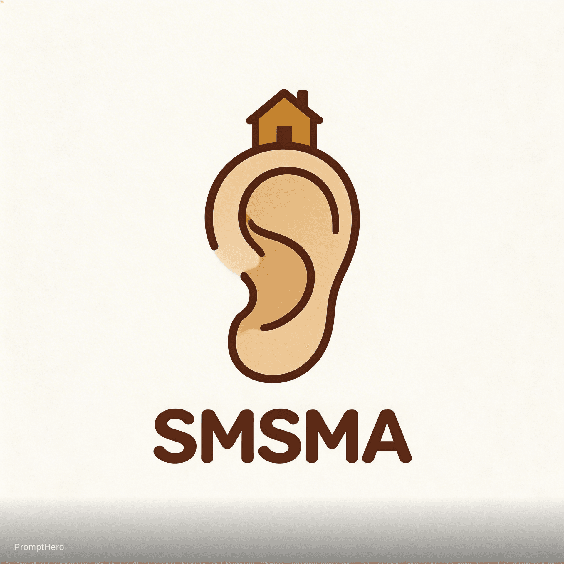 AI generated: A minimalist logo for a natural products brand called SMSMA, combining an ear shape with the letterf...