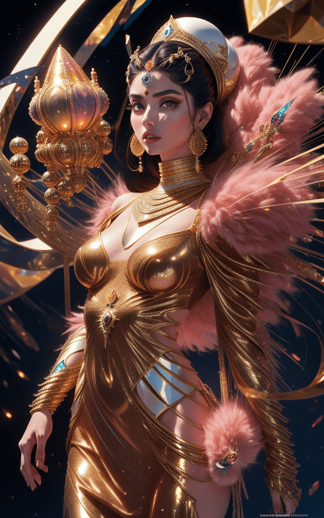 AI generated: Fashion on Mars like Persian style , futuristic , using iranian elements , persian patterns for fabr...