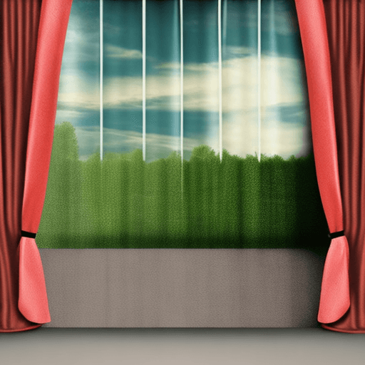 AI generated: the curtain is slightly open and interesting things are happening behind it 