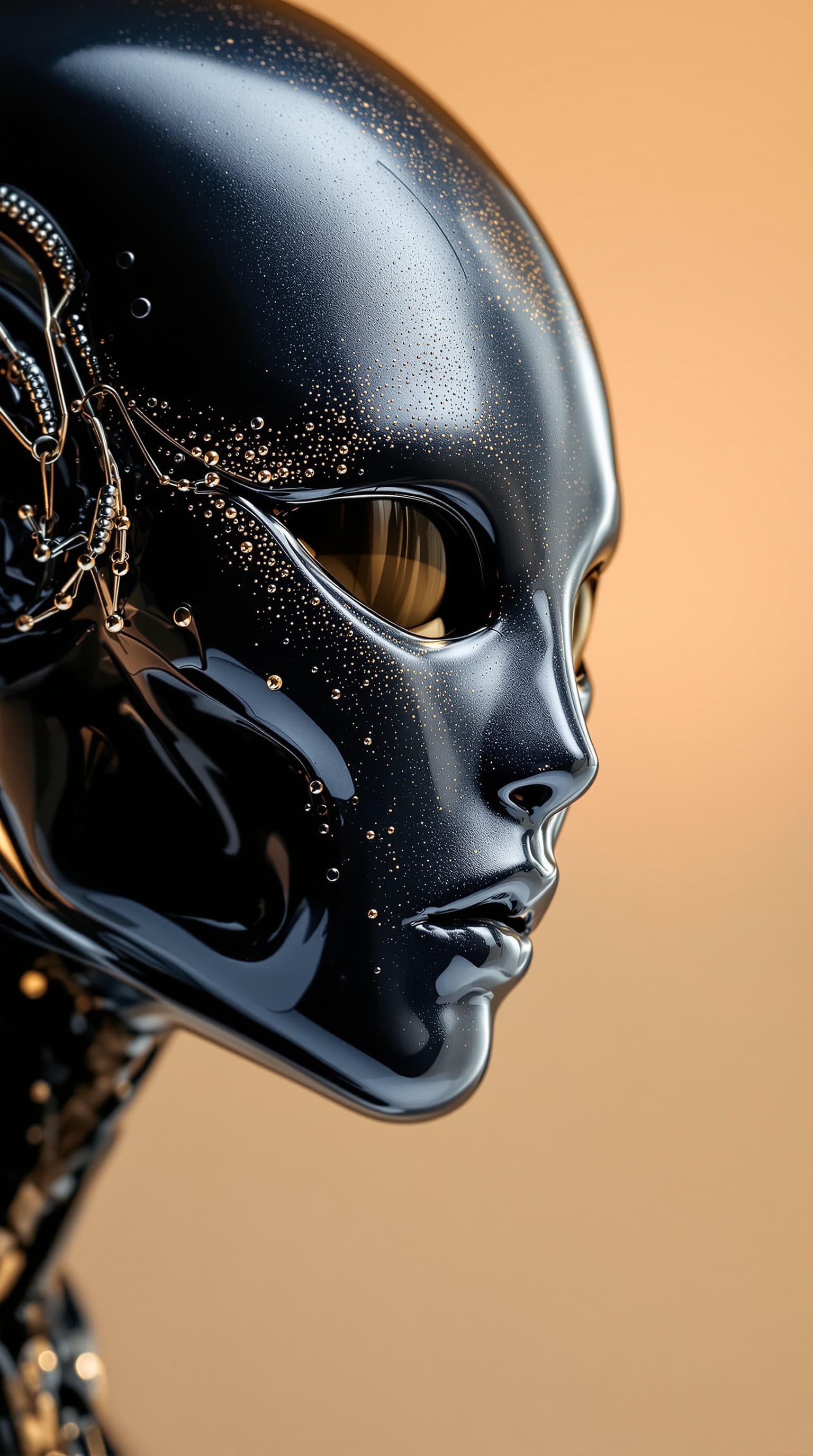 AI generated: Face hugger from the movie Aliens but as a luxury Face Mask for the company Louis Vuitto, profession...