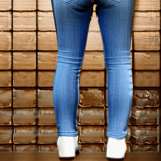 AI generated: Photo of a ultra realistic girl  in tight jeans view from back, 