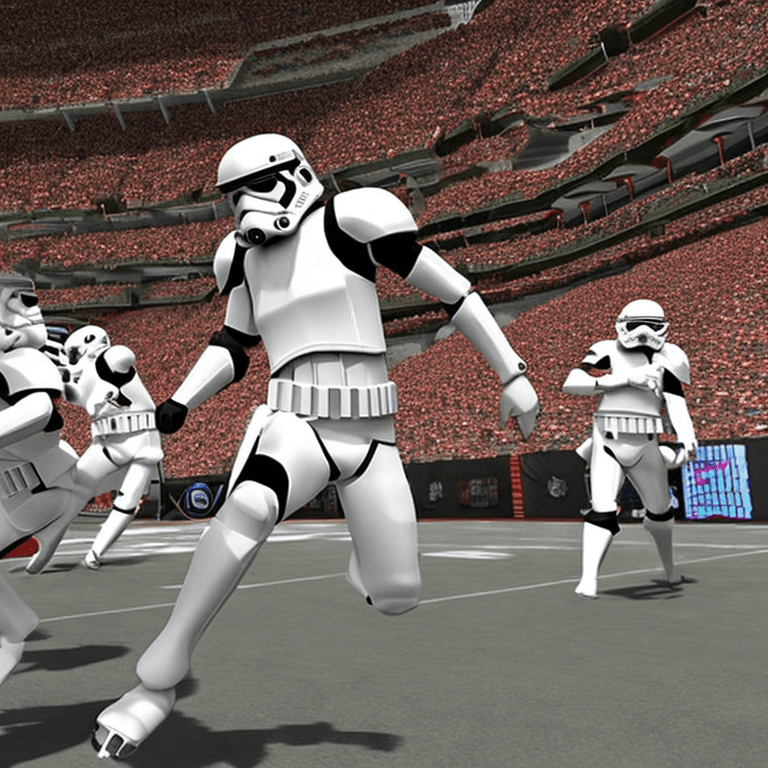 AI generated:  INSIRED BY BY CURRENT CONTEST BY PROMTHERO AT DISCORD, (stormtroopers), wide angle photography of S...