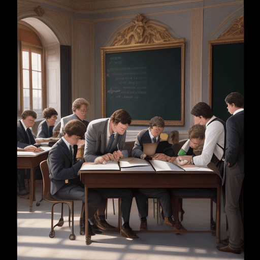 AI generated: Italia roma, inspired by Michelangelo, trending on artstation, sharp focus, school room. Boy taking ...