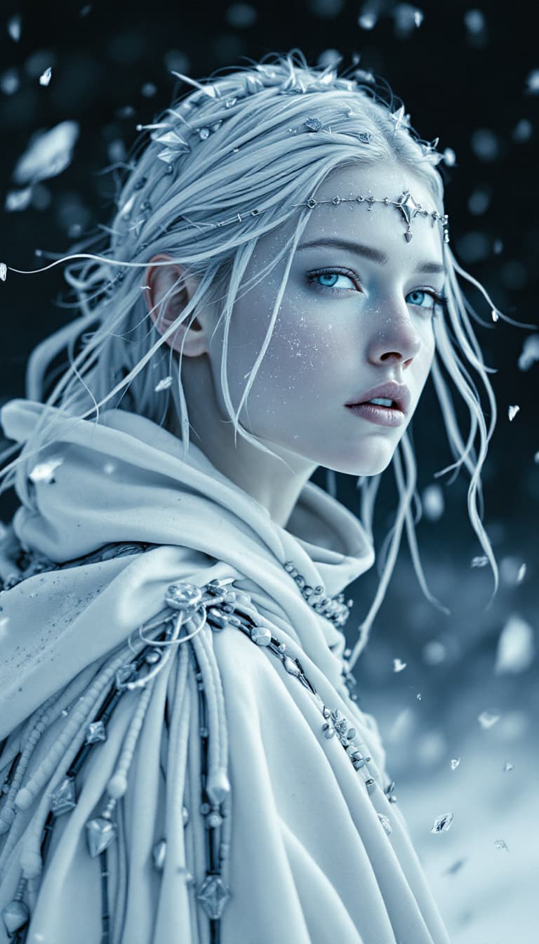 AI generated: By Bastien Lecouffe-Deharme and Asencio and Sante Licheri, an hyper-realistic full-body artwork depi...