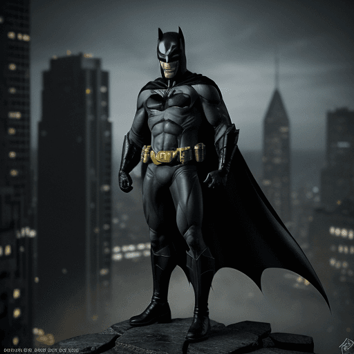 AI generated: "Quero uma ilustração 3D realista do Batman no Batmóvel perseguindo o Coringa. A cena deve ser ambie...