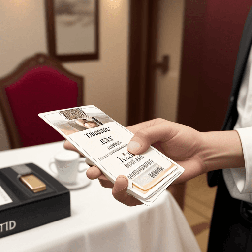 AI generated: A picture of a hotel guest holding his personal ID in his hand