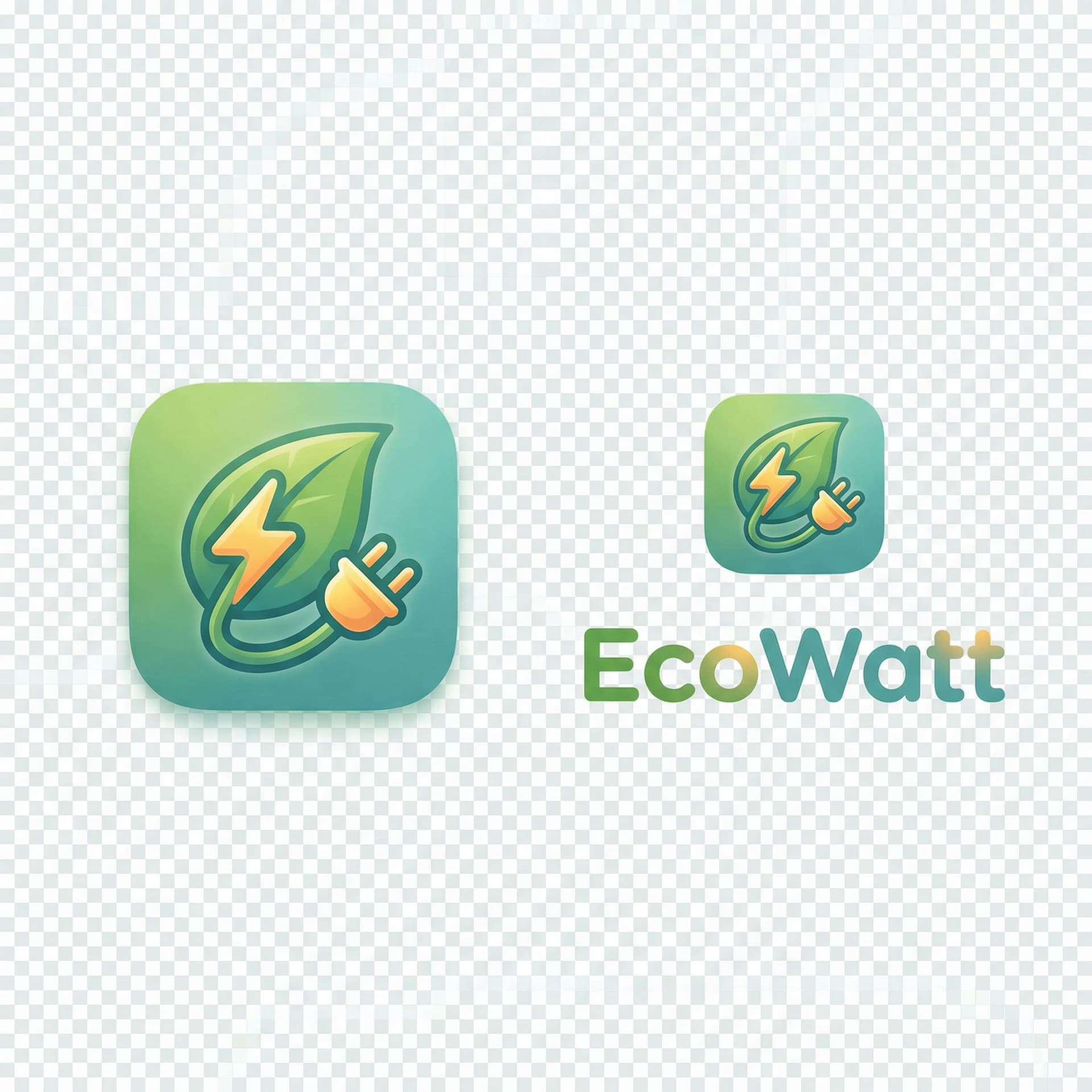 AI generated: Design a friendly, trustworthy app logo for an energy and electricity app named EcoWatt.
The logo sh...
