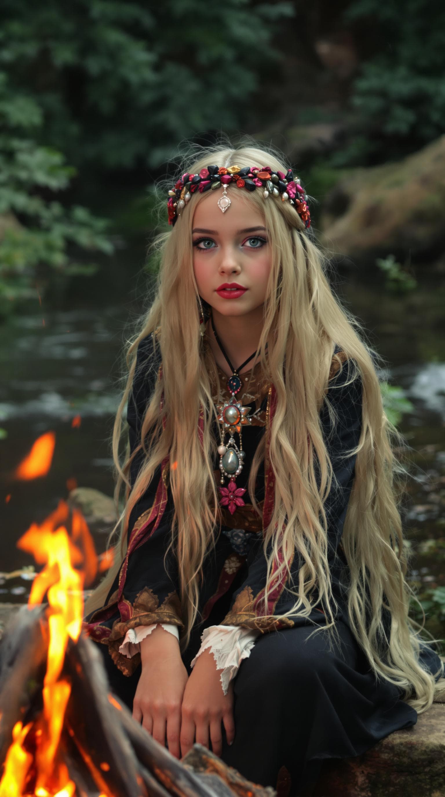 AI generated: a professional photo of a exceptionally of the most beautiful girl in the world, Transylvanian gypsy...