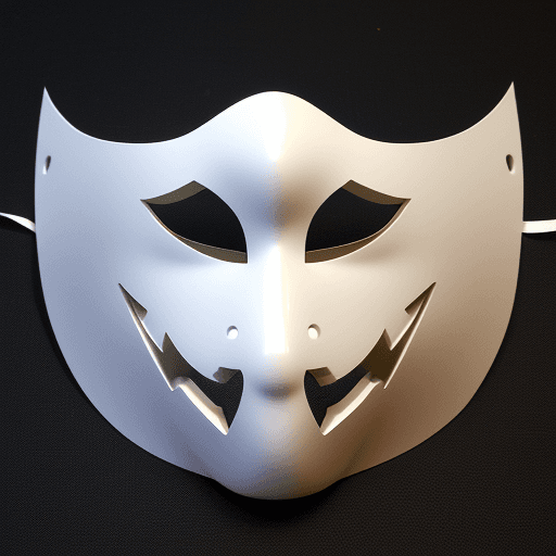 AI generated: 1d printable mask for a4 sizes white background halloween themed
