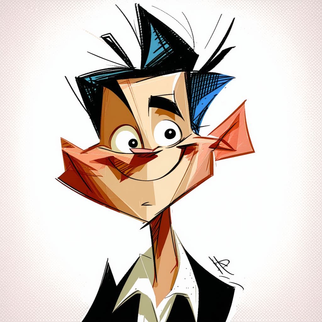 AI generated: caricature illustration, children's comic book character, hilariously exaggerated features --ar 1:2 ...