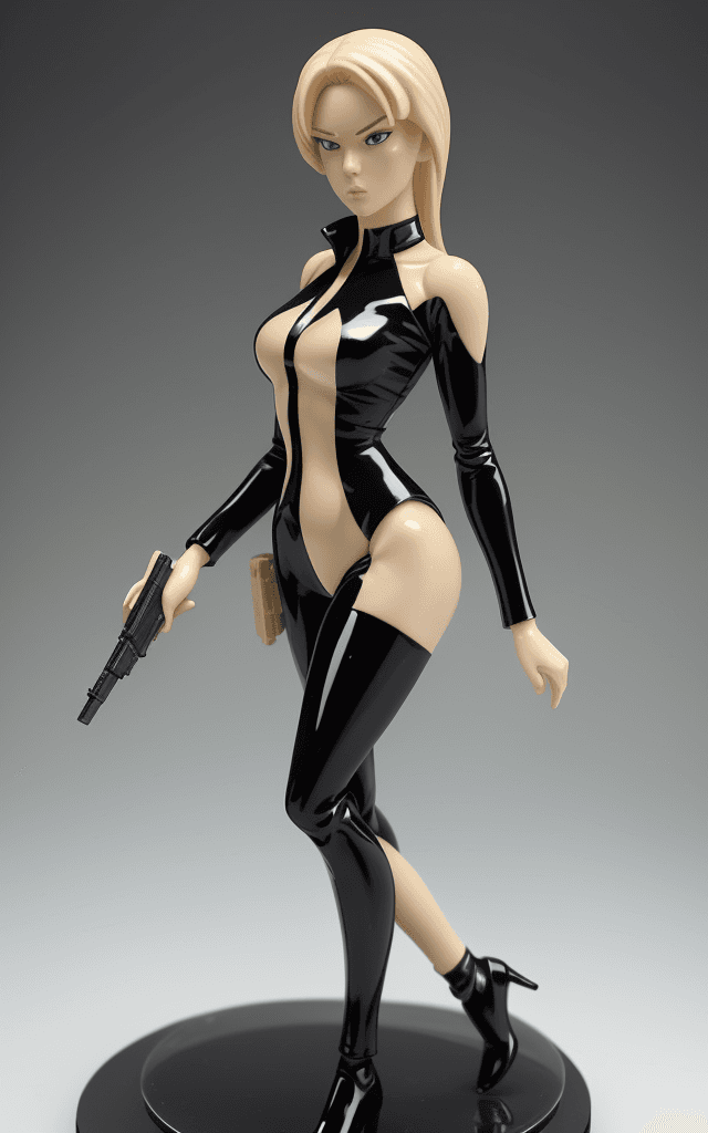 AI generated: Blonde 007 Figurine:

Height: 5.5 inches
Material: PVC plastic
Description: Standing at 5.5 inches t...