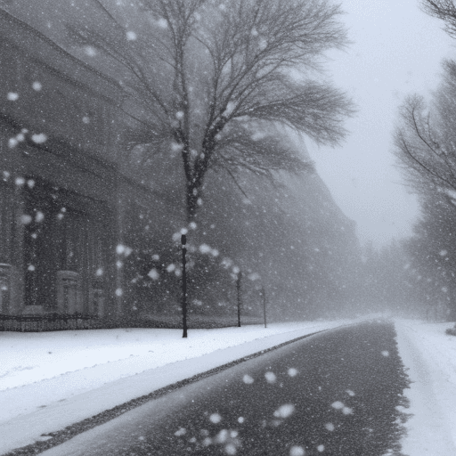 AI generated: snow on the ground in a snow storm