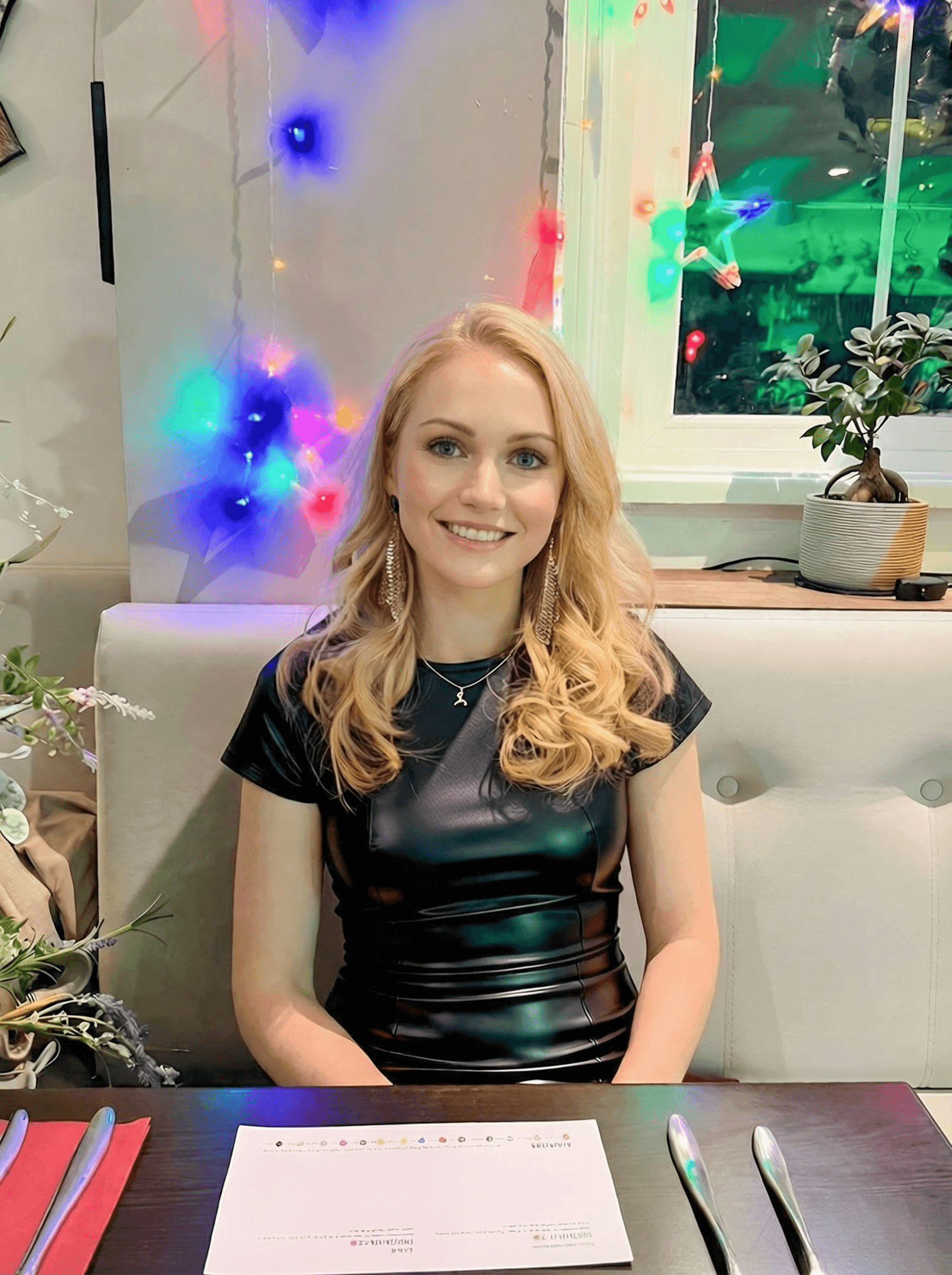 AI generated: Reduce the age of the age of the woman in the reference picture by 10 years so that she is 29