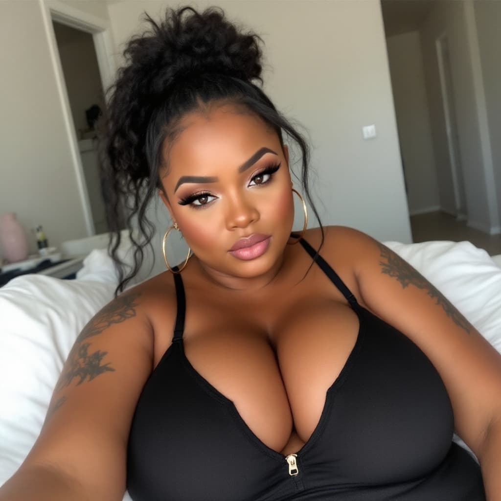 AI generated: Black woman fat ass, big nose, big hips brown eyes Ana foxxx