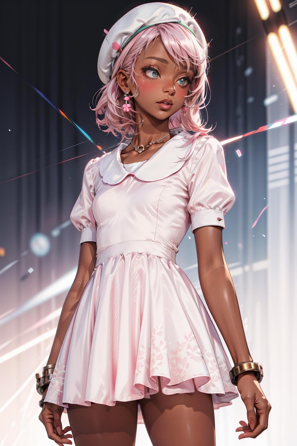 Pastel Pink Satin Minidress