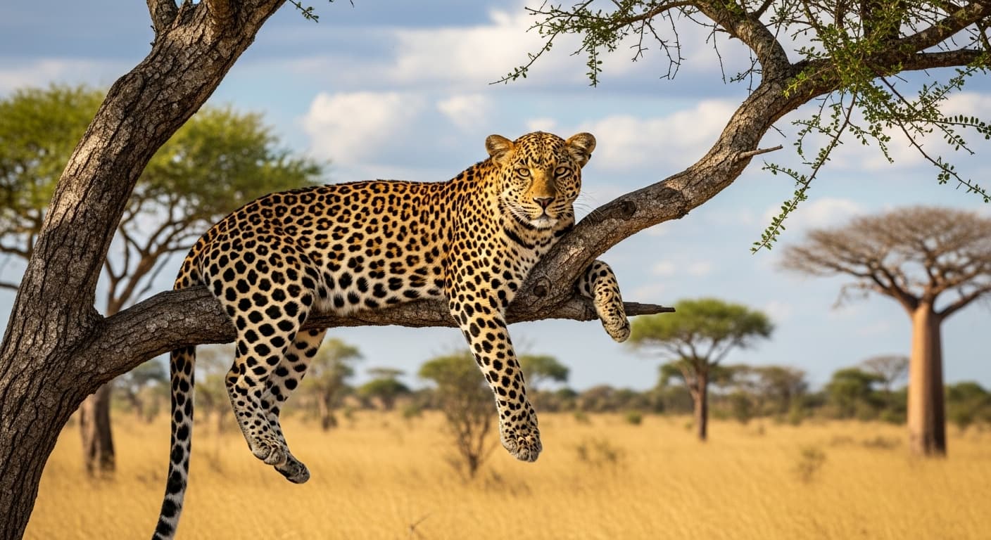 AI generated: leopard in its fauna