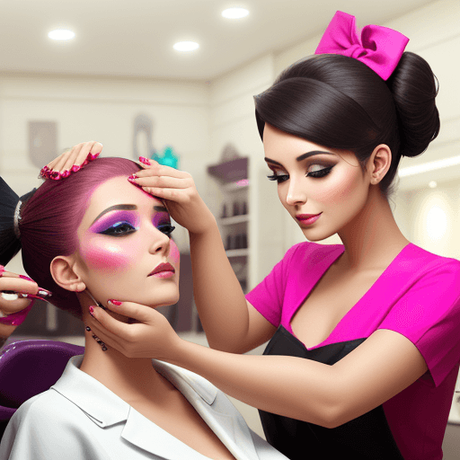 AI generated: beautician Birthday in beauty parlour 