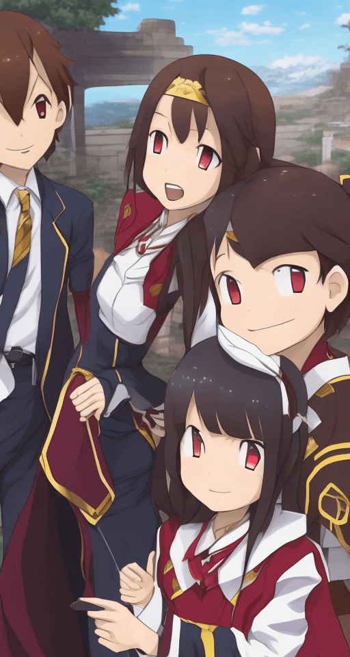 AI generated: Megumin from konosuba having a tea party with takagi-san 