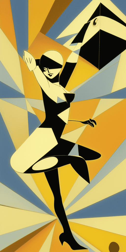 AI generated: (16k4d art rfktrstyle Half a pound of tuppenny rice), Cubist Angles, (Dynamic Pose)