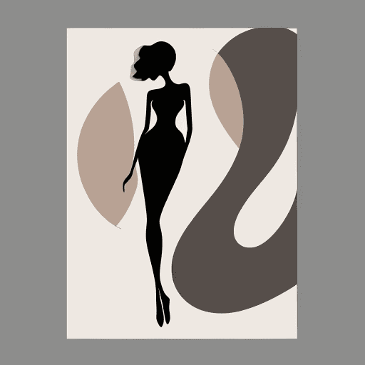 AI generated: A captivating 2D abstract illustration that showcases the elegance and simplicity of a woman's silho...