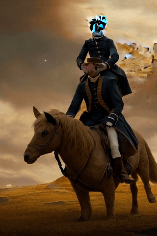 AI generated: sharp, highly detailed, film from a 2 0 1 9 sci fi 8 k movie, set in 1 8 6 0, the Trump famify ridin...