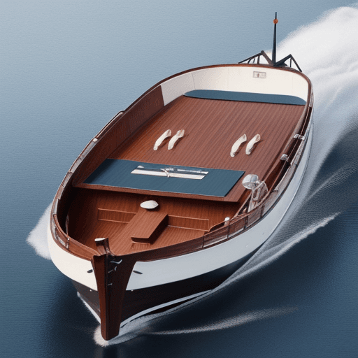 AI generated: HIgh resolution oval image, Text "Kalles Båt", picture of a motor boat. Cartoon style.