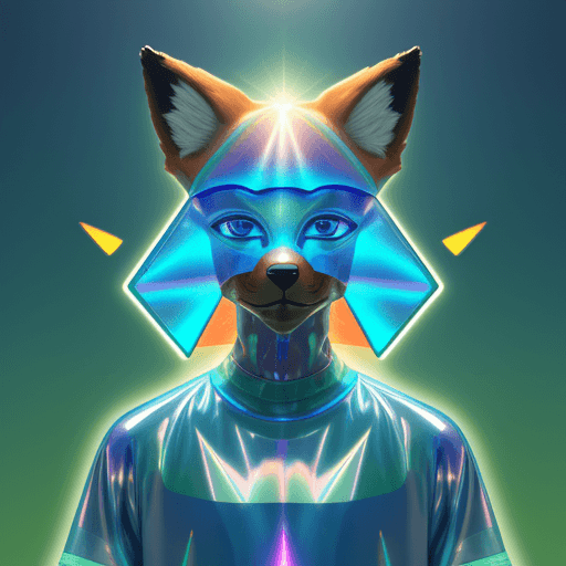 AI generated: 
3D cartoon Fox Head with Human Body, Wearing Iridescent Holographic Liquid Texture & Translucent Ma...