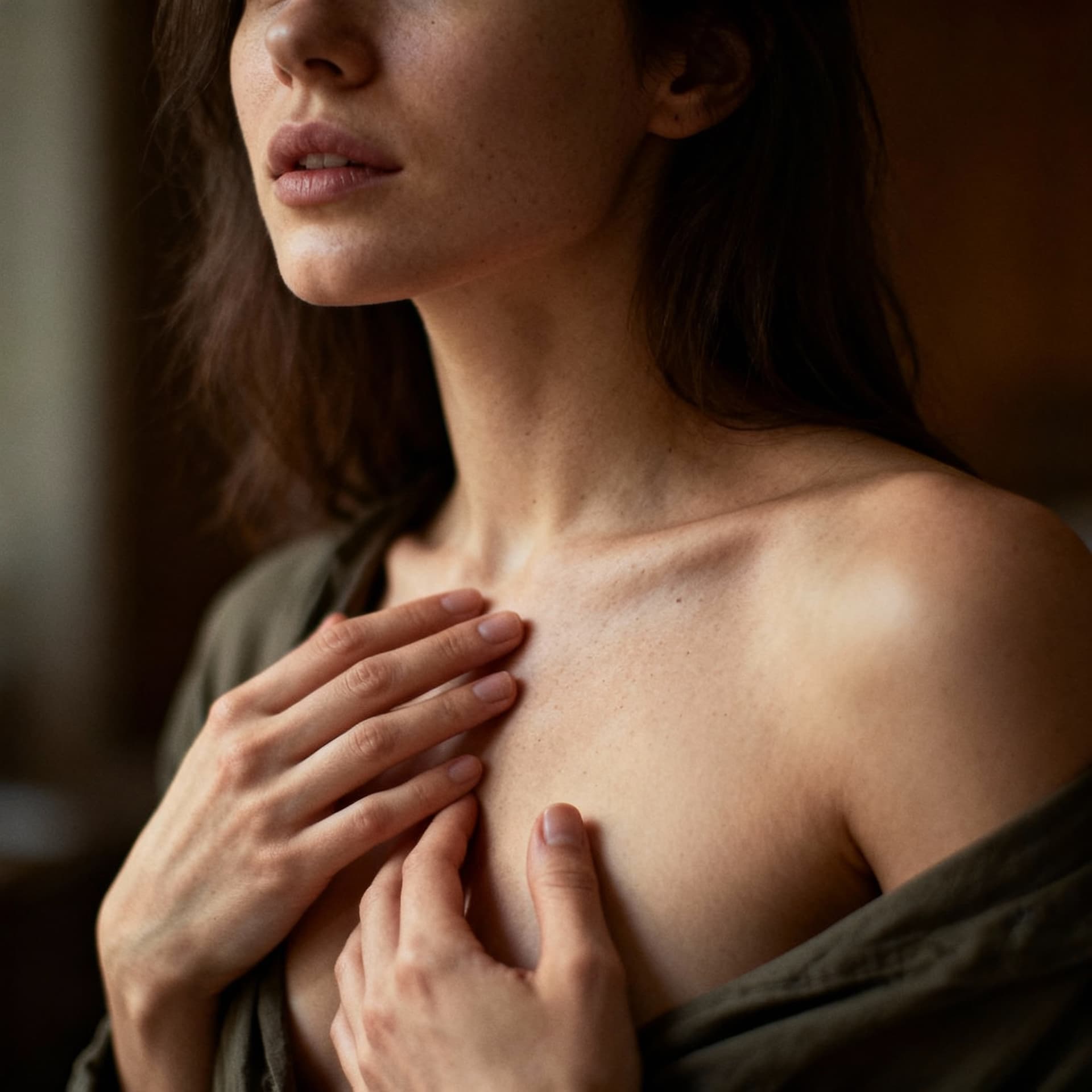 AI generated: Mia malvoka playing with his boobs
