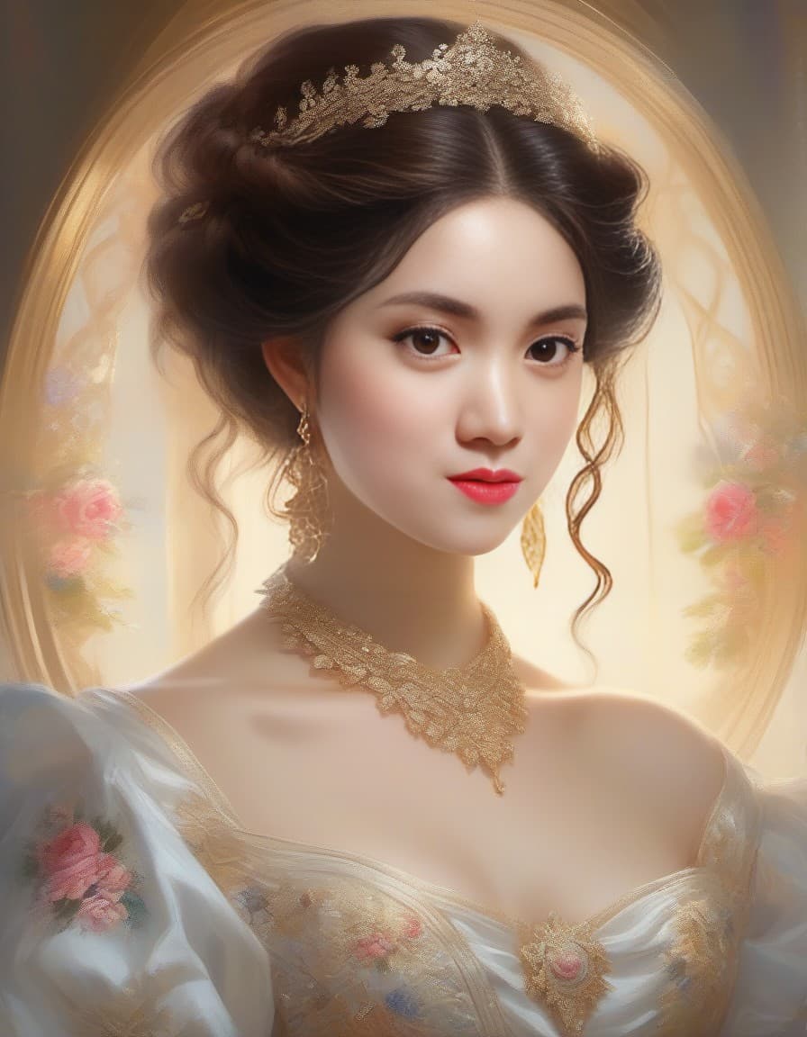 AI generated: Cute girl, High Quality Victorian Era, ultra-detail, illustration, painting, best illumination, fine...