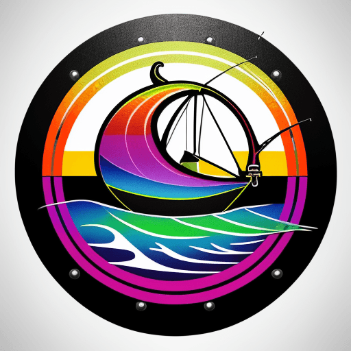 AI generated: Design a rainbow colored hook logo. The logo should be simple but memorable, incorporating elements ...