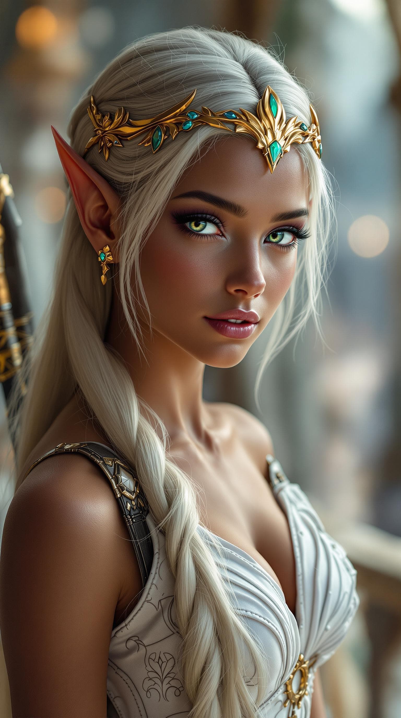 AI generated: a professional photo of a exceptionally of the most beautiful blood elf princess girl in the world, ...
