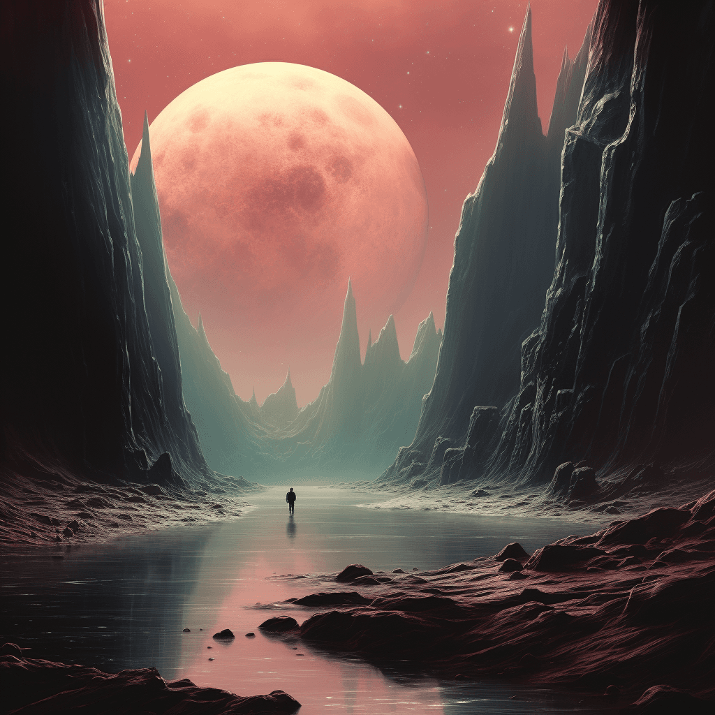 AI generated: first landing on europa moon