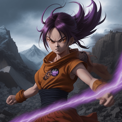 AI generated: Craft an inspiring digital art illustration featuring a fierce young female character, embodying a f...