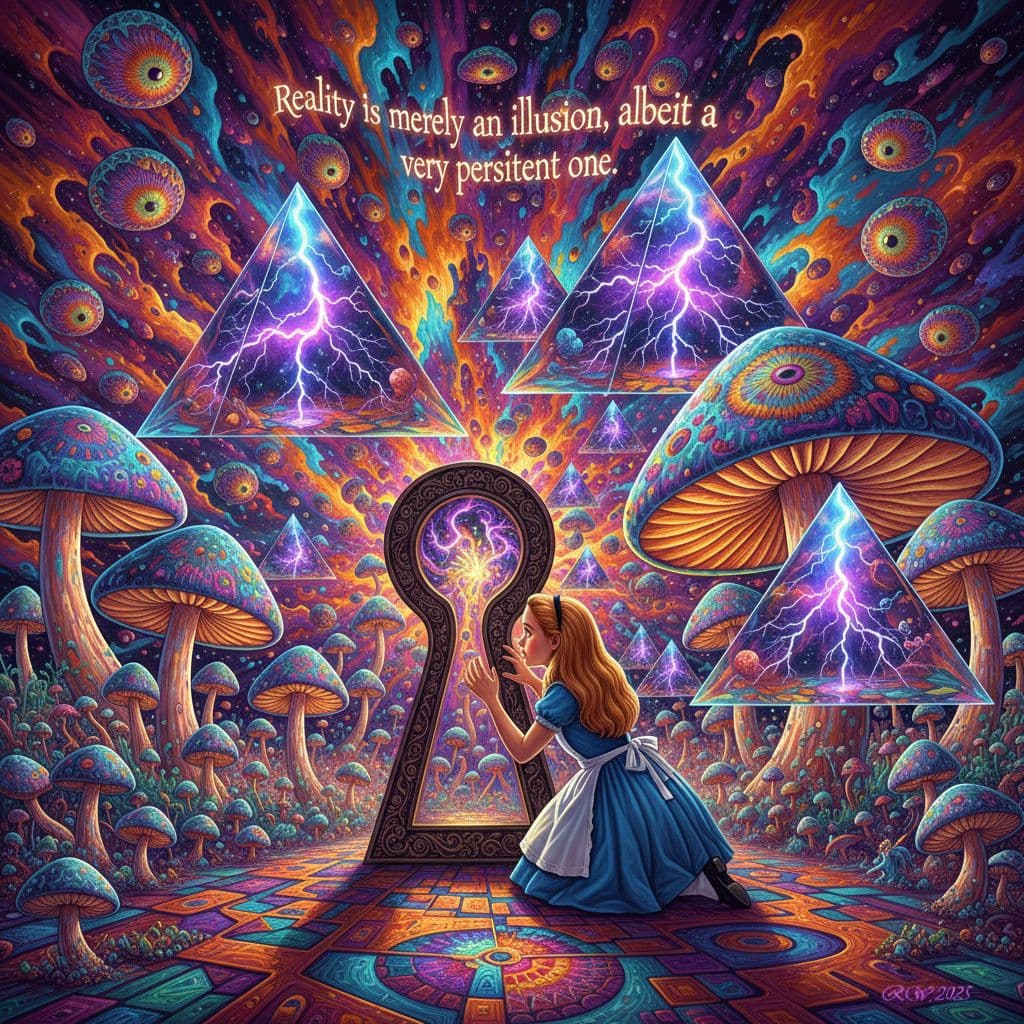 AI generated: Psychedelic, trippy, surreal. In high, surreal, psychedelic detail and rendered in 8k. Reality is me...