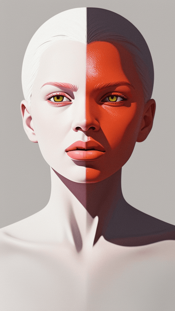 AI generated: (best quality,ultra-detailed,realistic:1.2) demonic, clean lines, minimalist artwork, vibrant color ...
