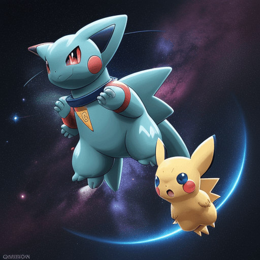AI generated: Space pokemon digital art