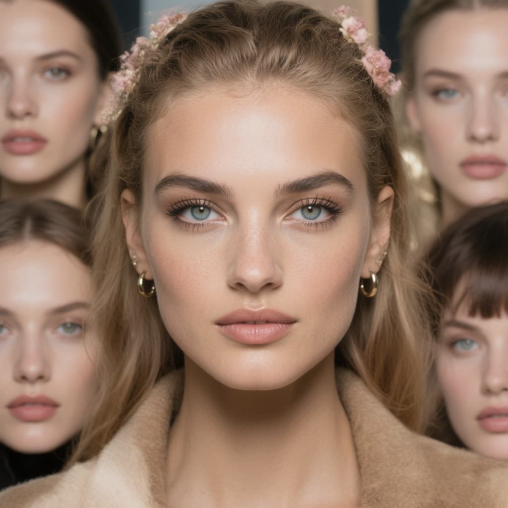 AI generated: contact sheet of super models faces 









