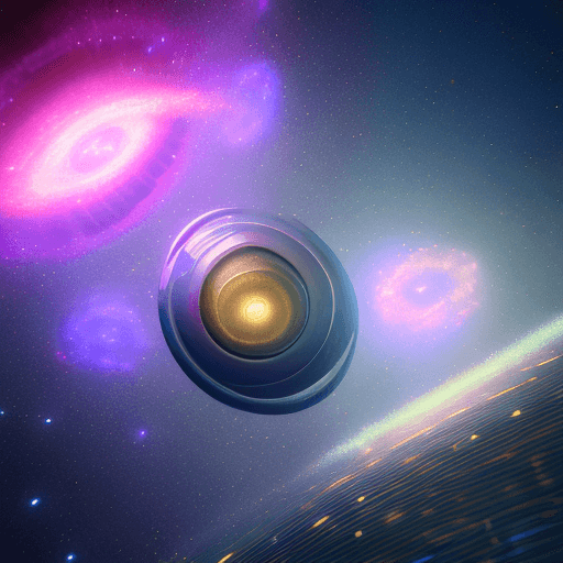 AI generated: galaxies, spirals, space, nebulae, stars, smoke, iridescent, intricate detail, in the shape of a com...