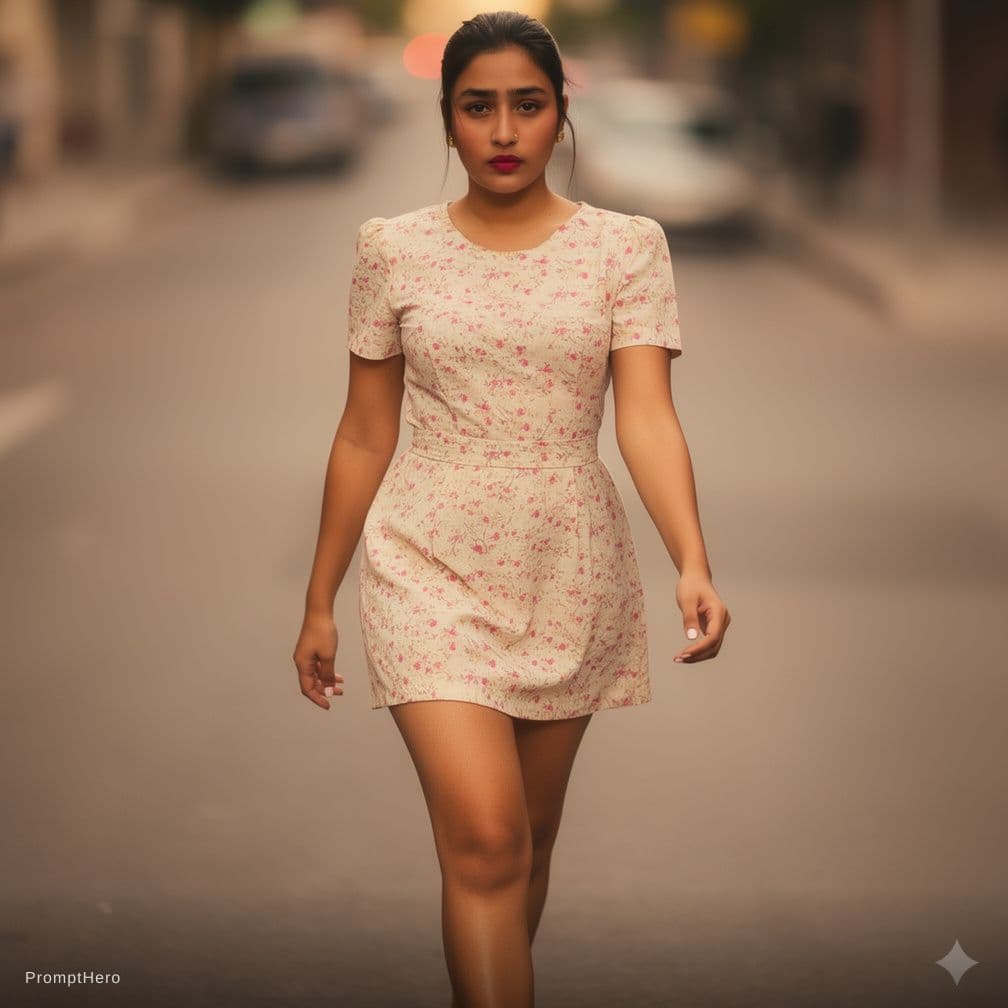 AI generated: This gril beautiful sexy luck walking 