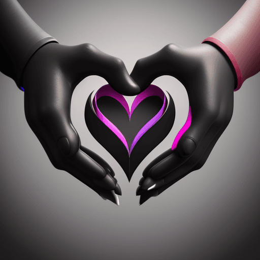 AI generated: Unreal Engine 3 - Craft a vibrant logo with the colors black, silver, and burgundy 'Hands With Love'...