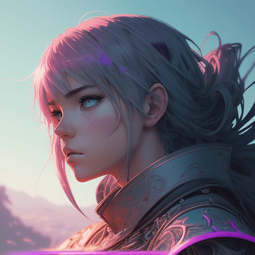 AI generated: paladin girl| standing alone on hill| centered| detailed gorgeous face| anime style| key visual| int...