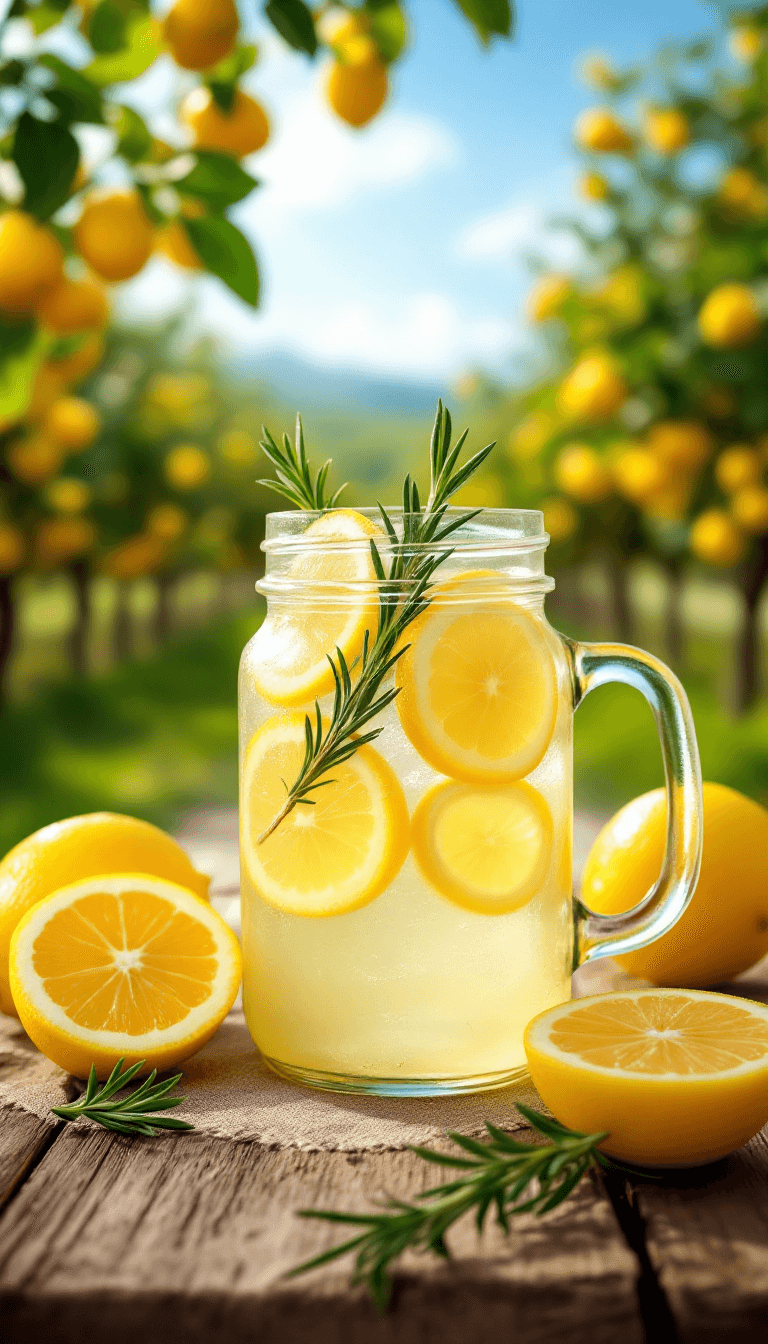 AI generated: a mouth - watering shot of a tangy lemonade, served in a mason jar with slices of fresh lemon and a ...